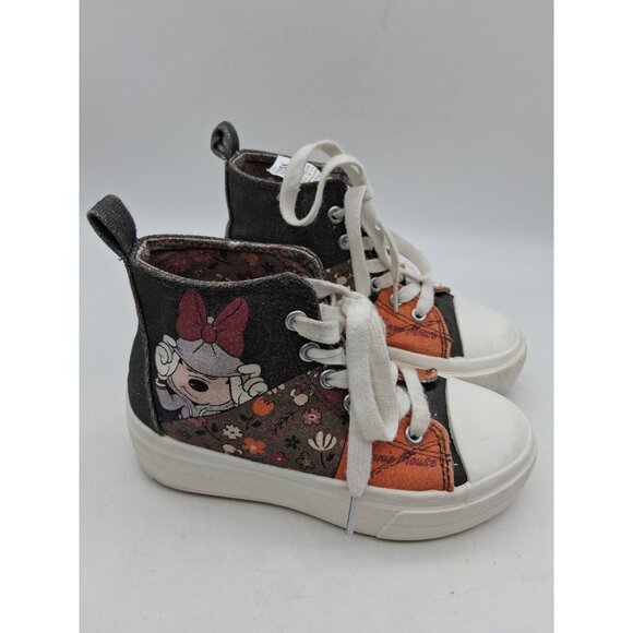 Disney Minnie Mouse Platform High-Top Girl's Shoes size 13 Patchwork - Picture 1 of 9